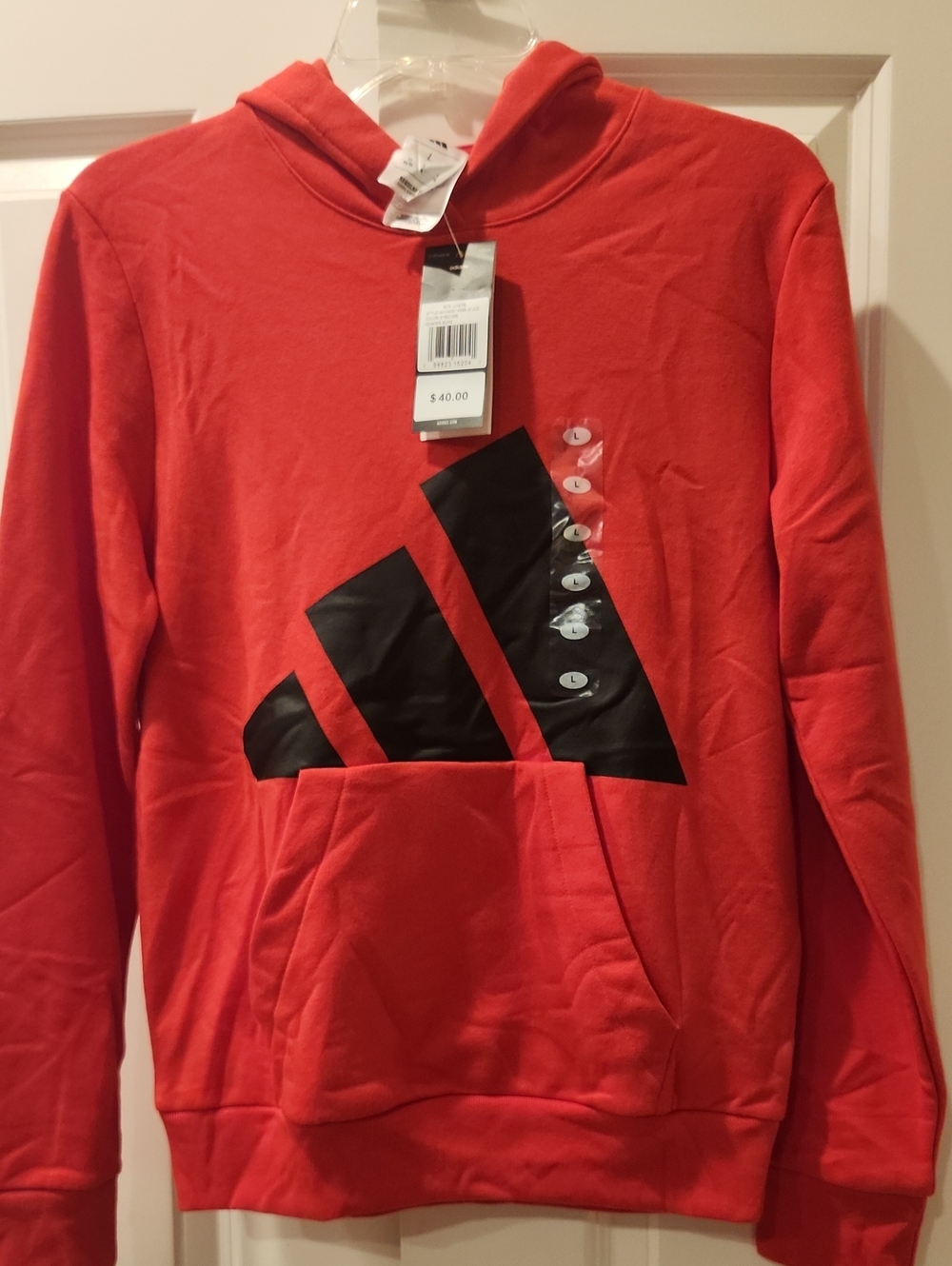 Red Hoodie Sweatshirt with Black Logo - Boys Sweaters